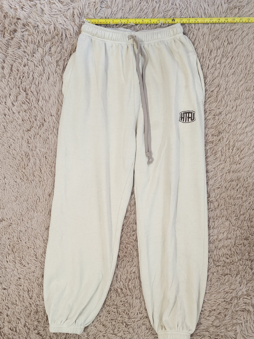 HTFU Gym Rat Joggers Sweatpants- Cream Fleece - Picture 6 of 9